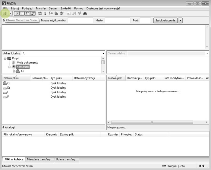 Instrukcja FileZilla - krok1