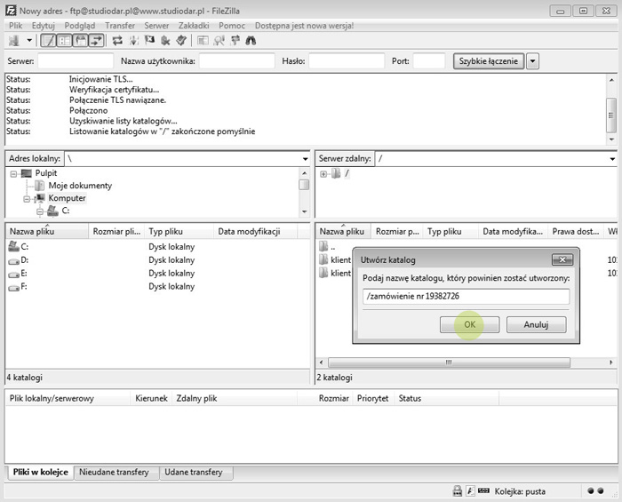 Instrukcja FileZilla - krok4