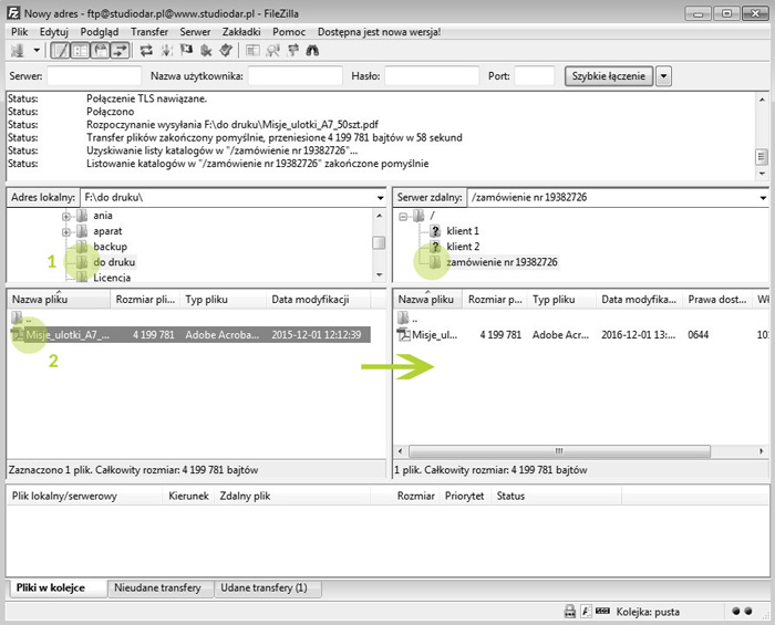 Instrukcja FileZilla - krok5
