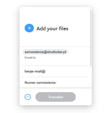Jak wgrać pliki do zamówienia - wetransfer
