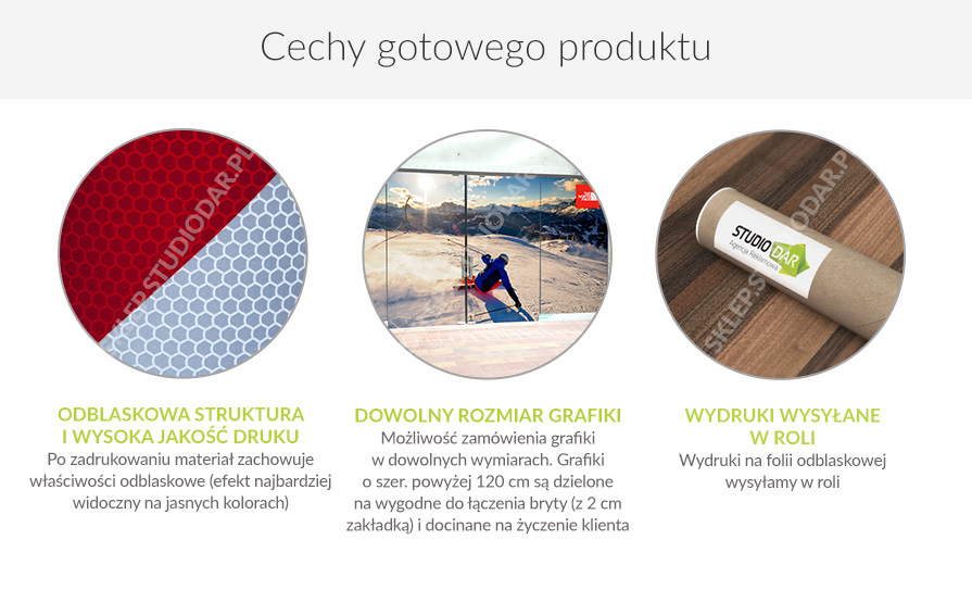 Folia odblaskowa biała cechy produktu