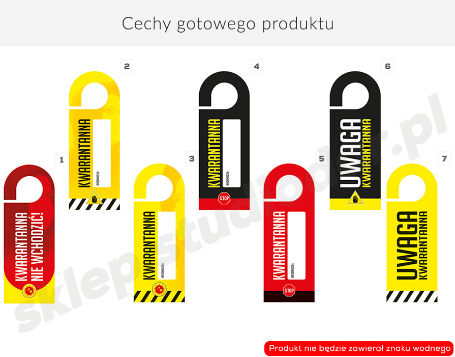 Zawieszki na drzwi - Kwarantanna