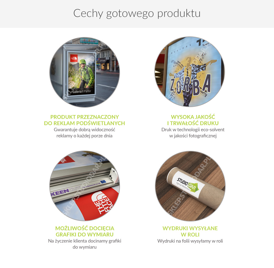 Folia backlit klisza cechy produktu
